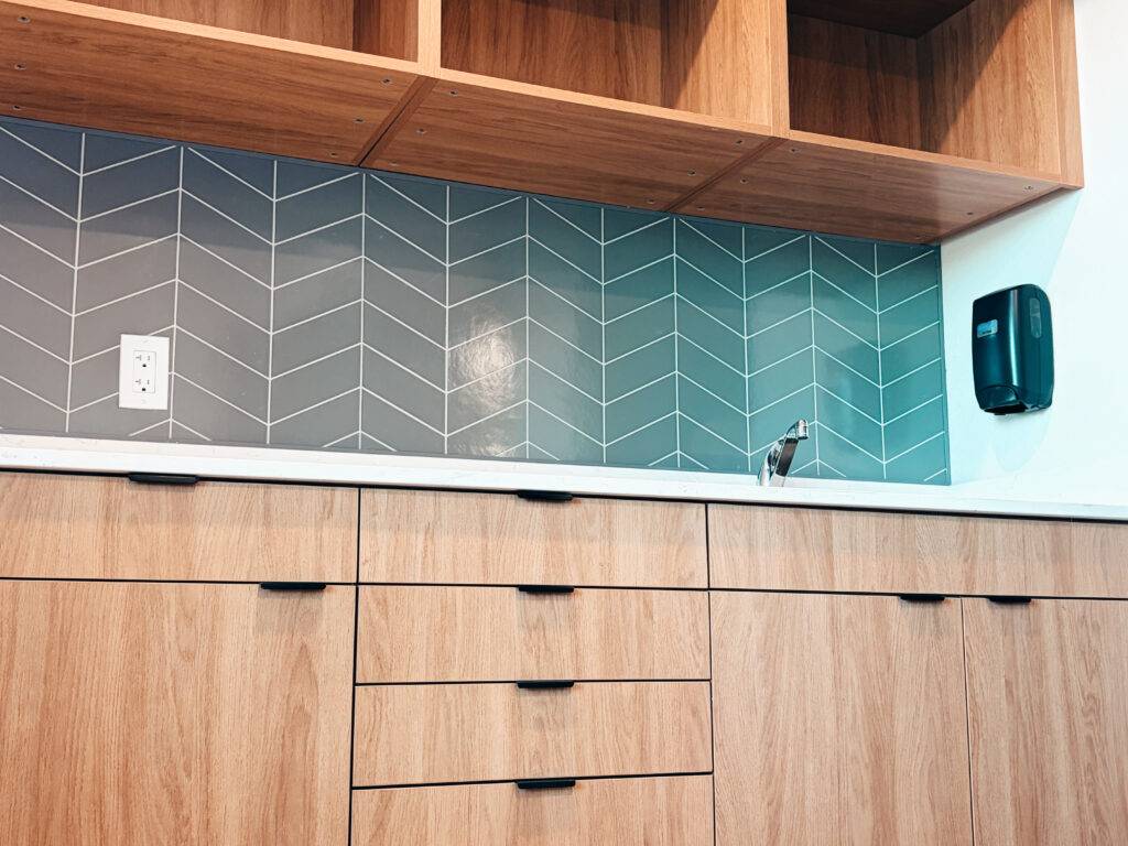 Modern kitchen with wood cabinetry